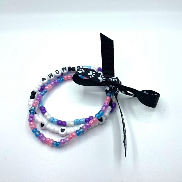 Colorful Beaded Dog Mom Bracelet Set - Picture 2 of 2